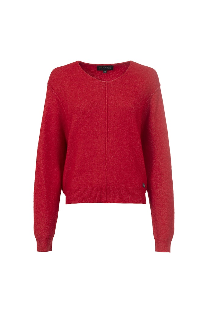 Soquesto Damen Pullover Rot Klassic