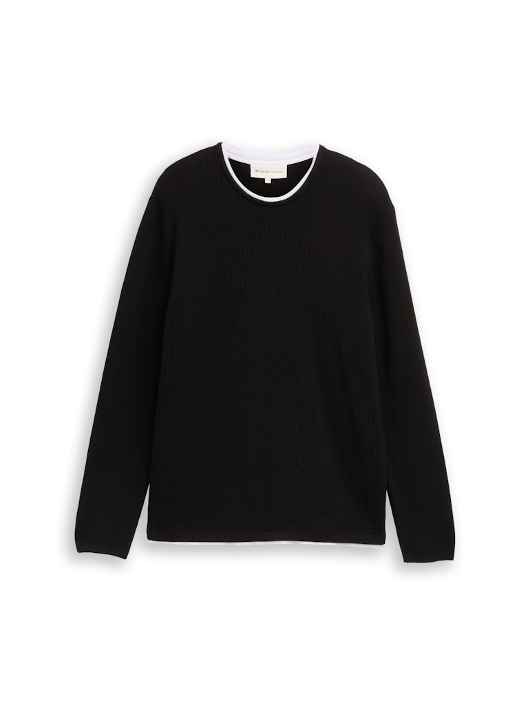 Tom Tailor denim Herren Pullover Black