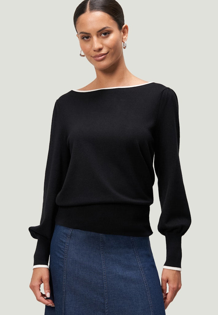 Zero Damen Pullover Patch Blackcrea