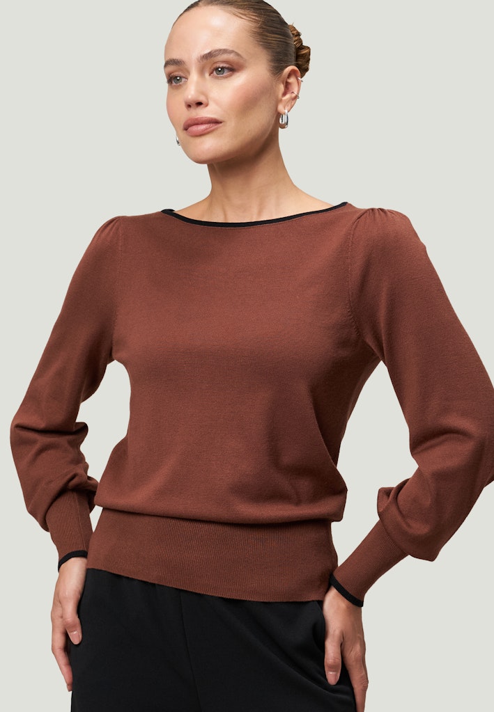 Zero Damen Pullover Patch Brownblac