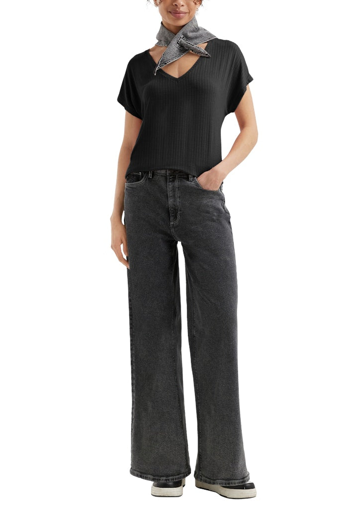 QS by S.Oliver Damen T-Shirts Grey/Black