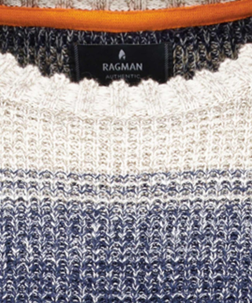 Ragman Herren Pullover  Gestreift