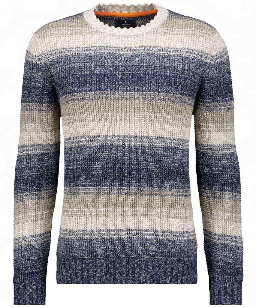 Ragman Herren Pullover  Gestreift