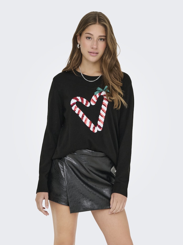 Only Damen Pullover Black/Candy Hea