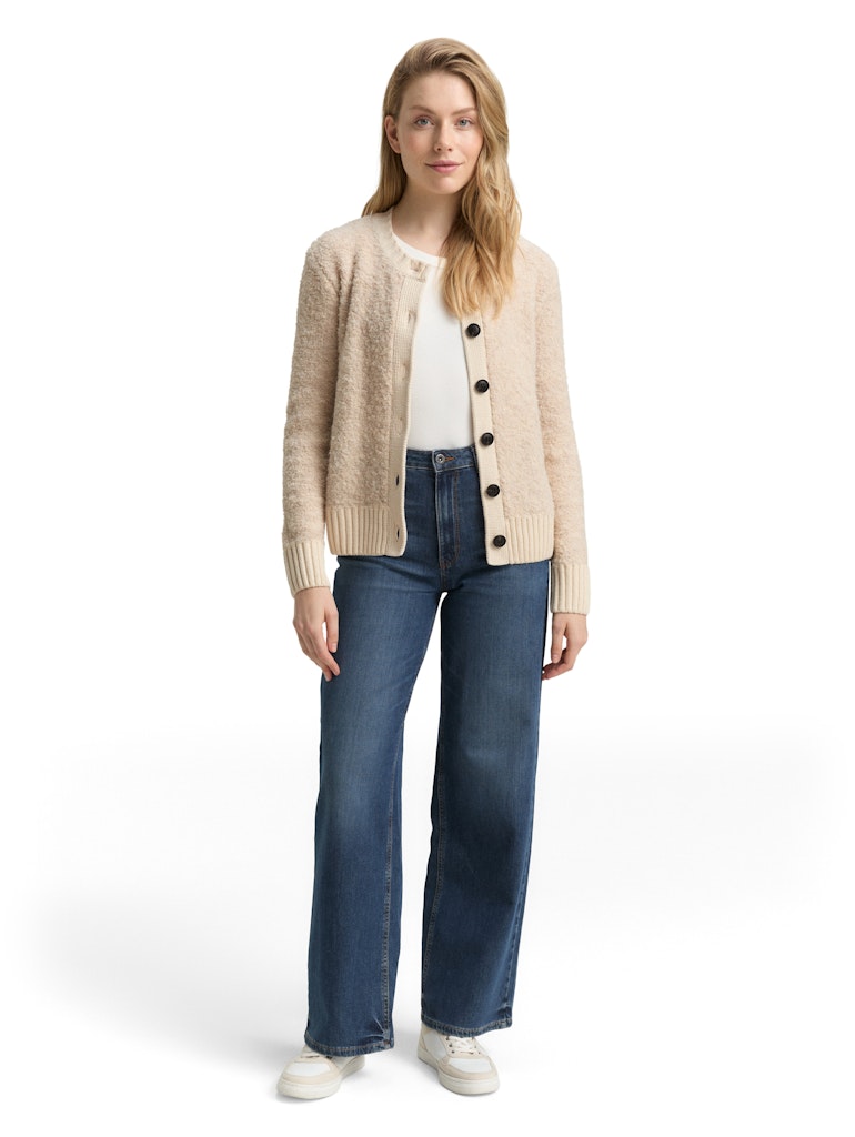 Tom Tailor Damen Strickjacken Sand Stone Beig