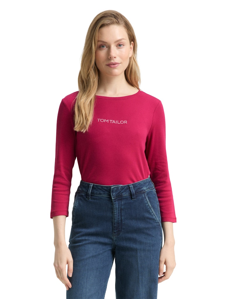 Tom Tailor Damen T-Shirts Dark Pink