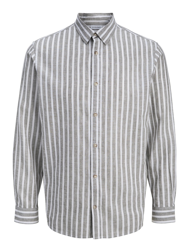 Jack & Jones Herren Hemden lang Vetiver/Stripes