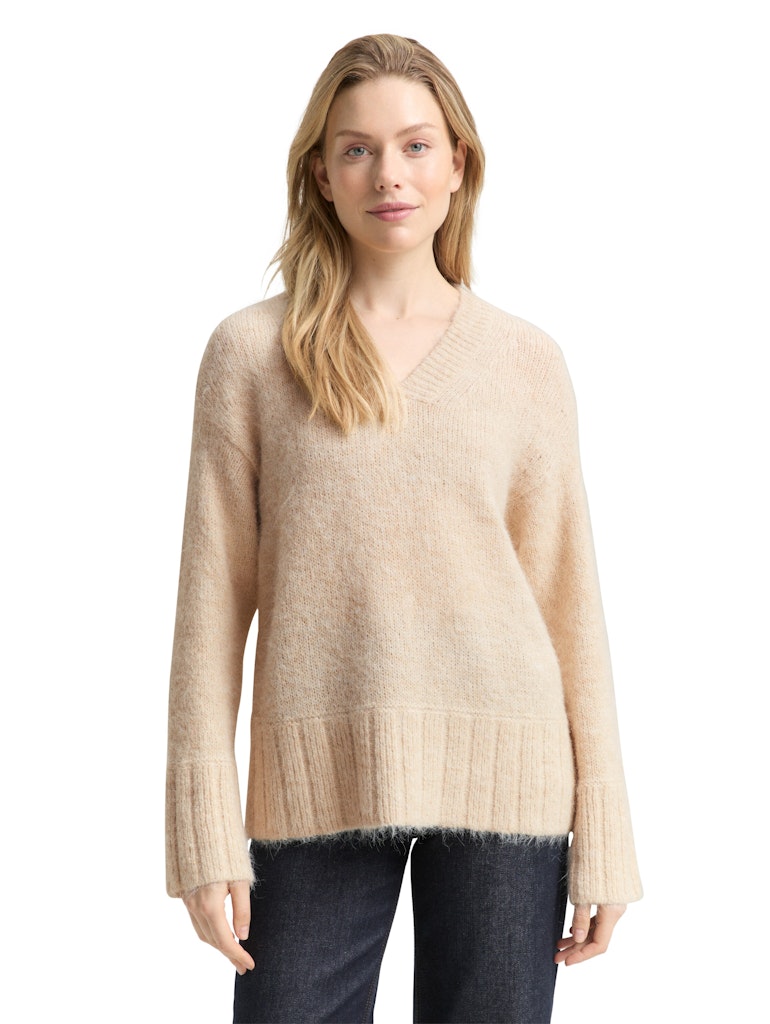 Tom Tailor Damen Pullover Sand Stone Beig