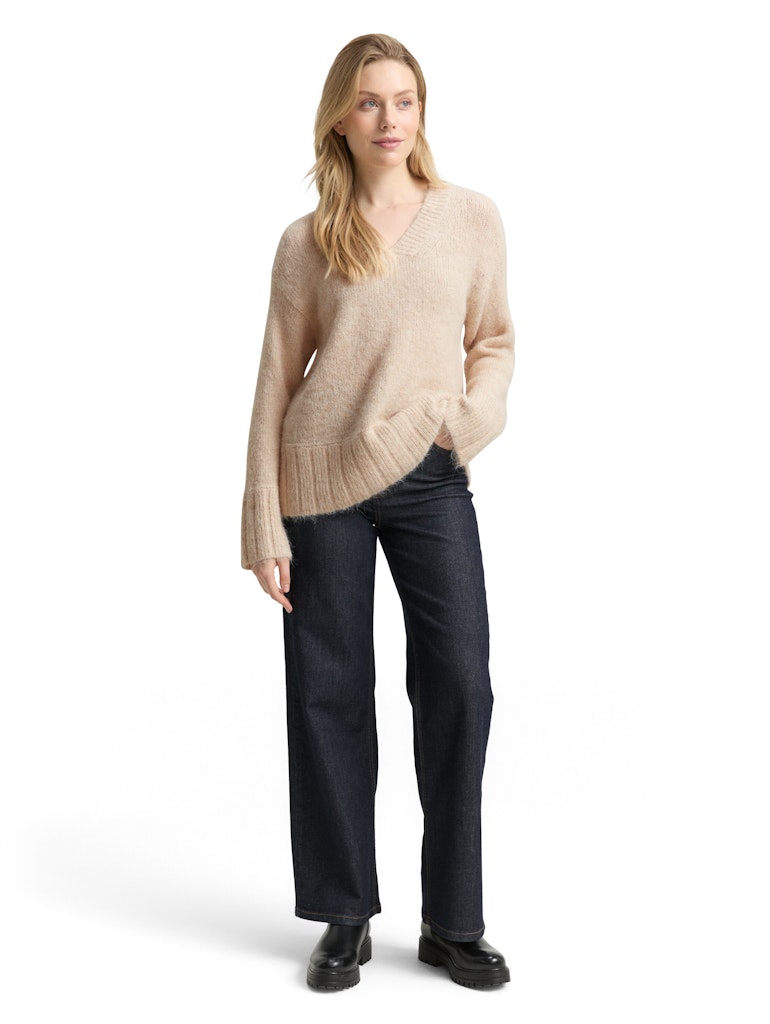 Tom Tailor Damen Pullover Sand Stone Beig