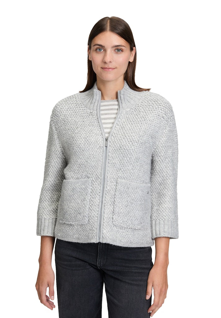 Betty & Co Damen Strickjacken Light Silver Me