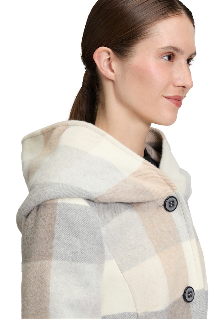 Amber & June Damen Mantel  Cream/Silv