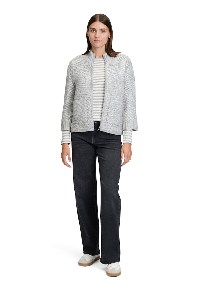 Betty & Co Damen Strickjacken Light Silver Me