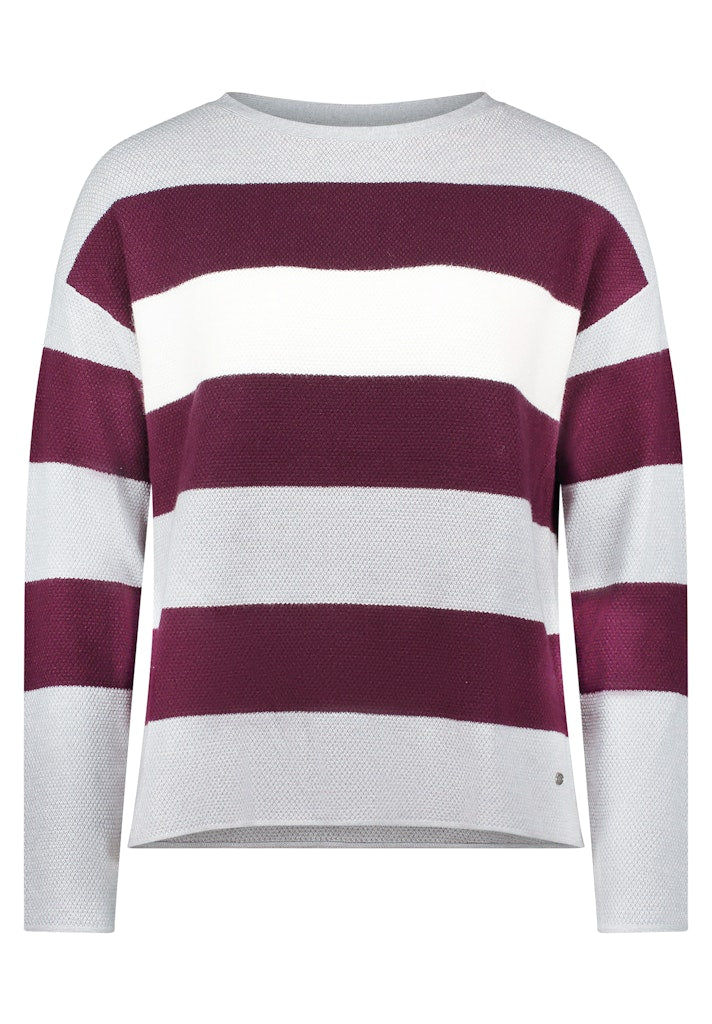 Betty & Co Damen Pullover Grey/Dark Red
