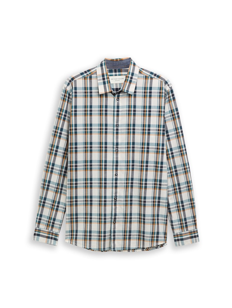 Tom Tailor Herren Hemden lang White Multicolo