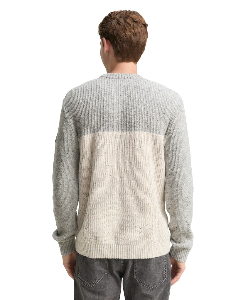 Tom Tailor Herren Pullover Grey Offwhite N