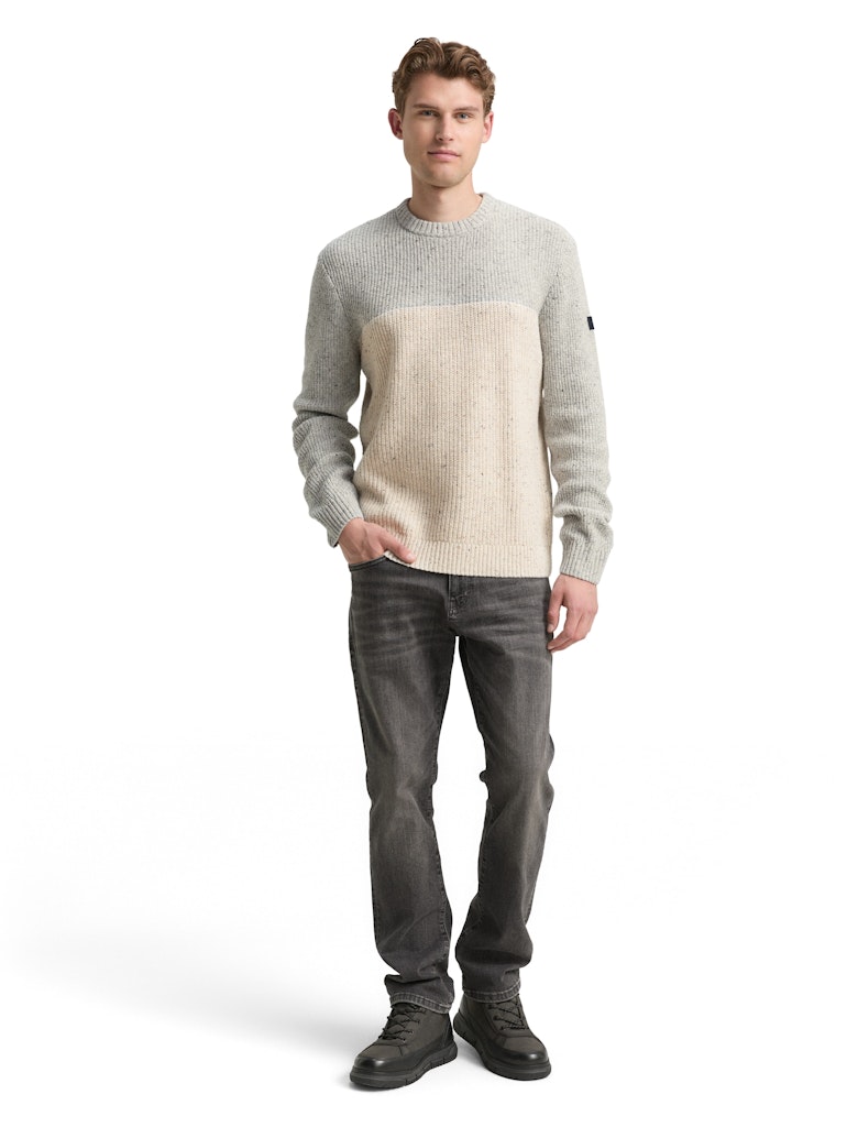 Tom Tailor Herren Pullover Grey Offwhite N
