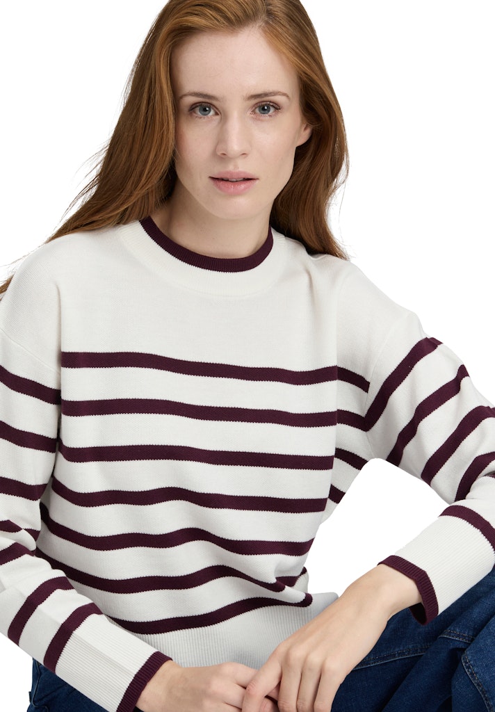Betty & Co Damen Pullover Cream/Dark Red