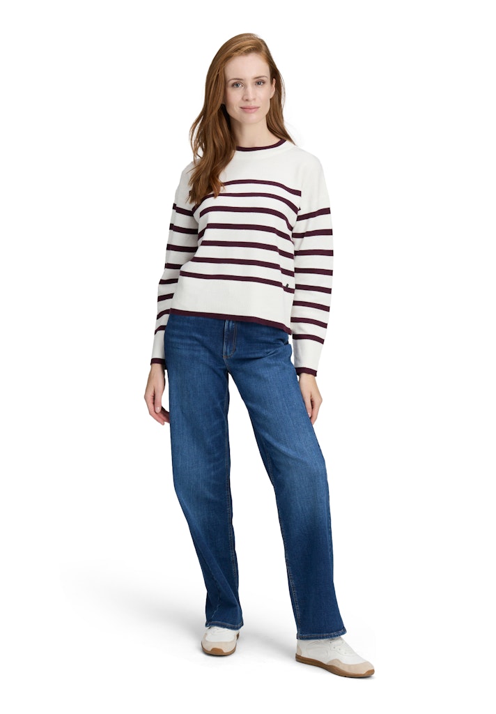 Betty & Co Damen Pullover Cream/Dark Red