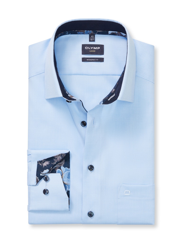 Olymp Herren Hemden lang  Bleu