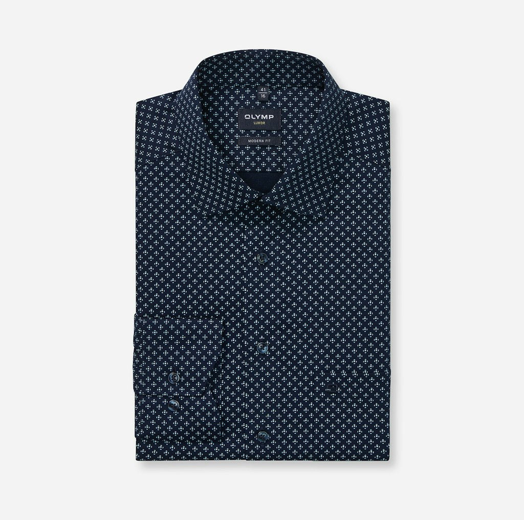 Olymp Herren Hemden lang  Marine