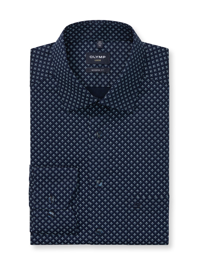 Olymp Herren Hemden lang  Marine