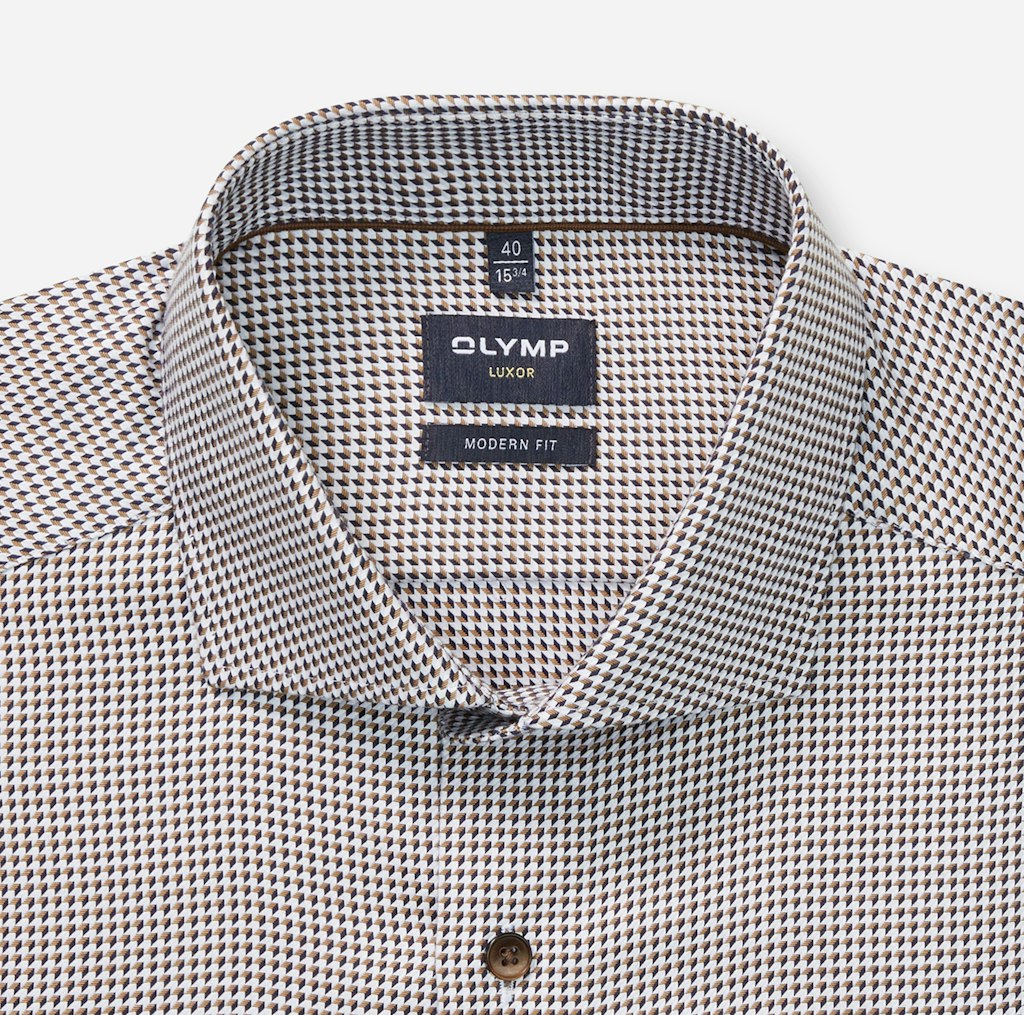 Olymp Herren Hemden lang  Braun