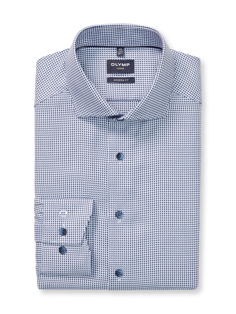 Olymp Herren Hemden lang  Marine