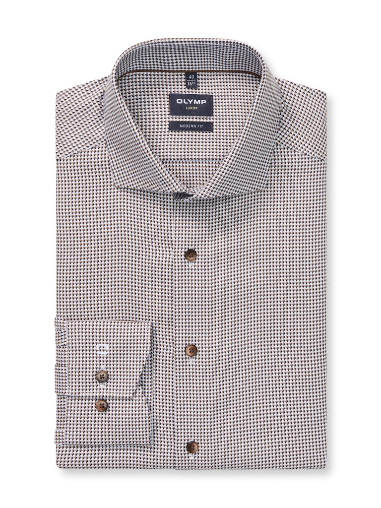 Olymp Herren Hemden lang  Braun