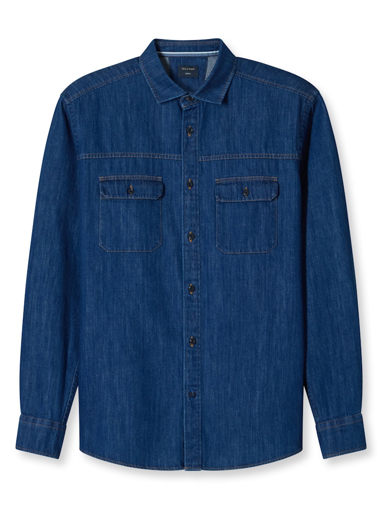Olymp Herren Hemden Blau
