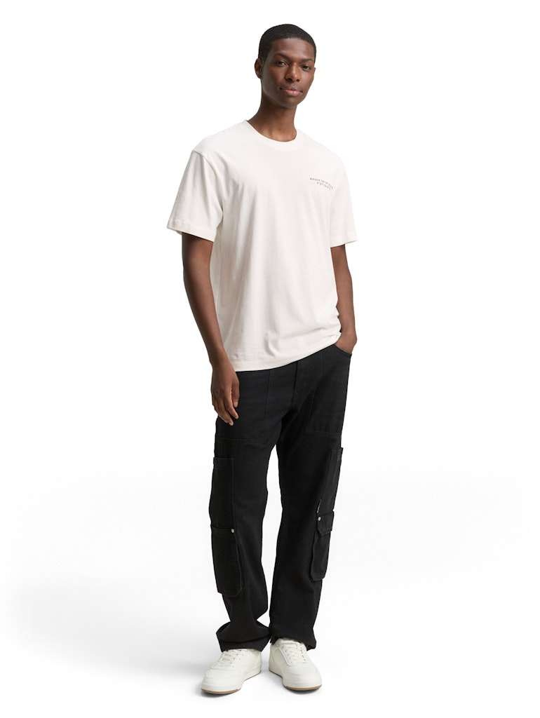 Tom Tailor denim Herren T-Shirts kurz Wool White