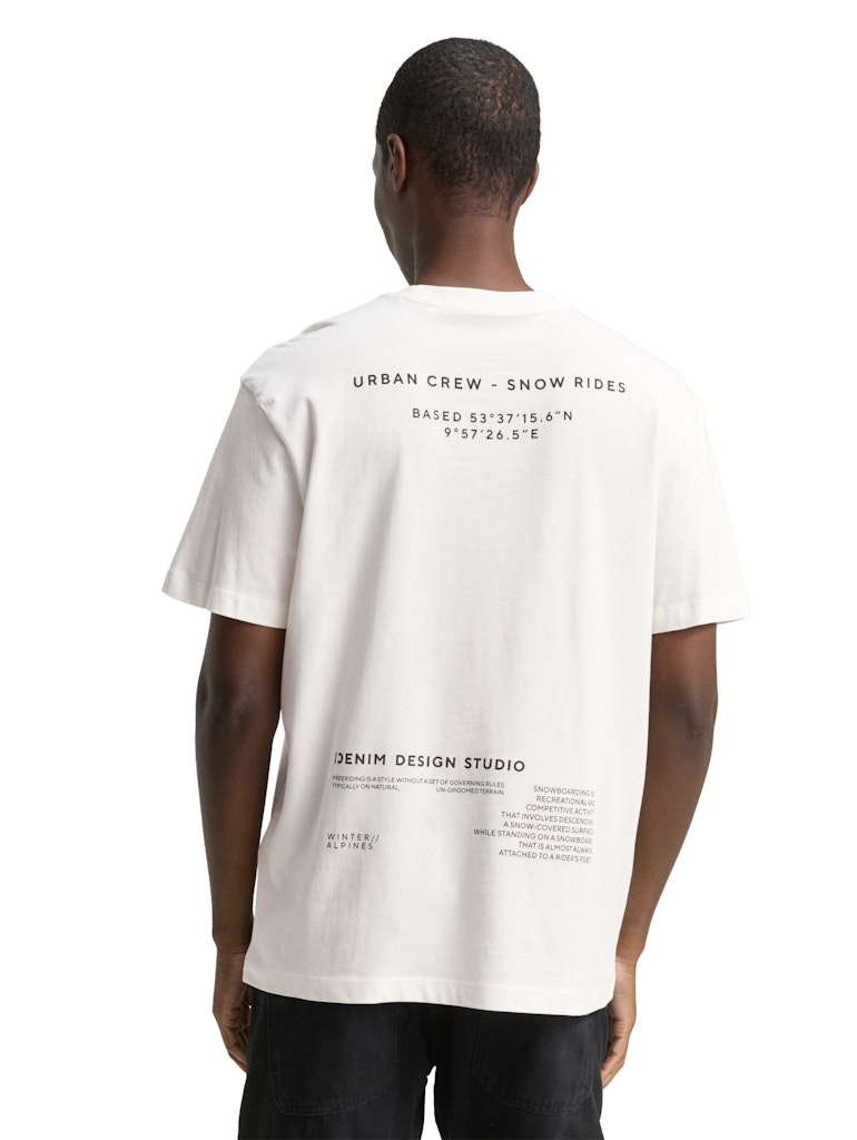 Tom Tailor denim Herren T-Shirts kurz Wool White