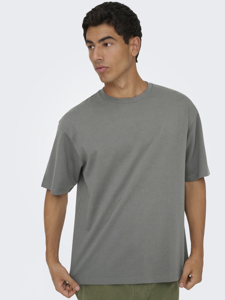 Only & Sons Herren T-Shirts kurz Castor Gray