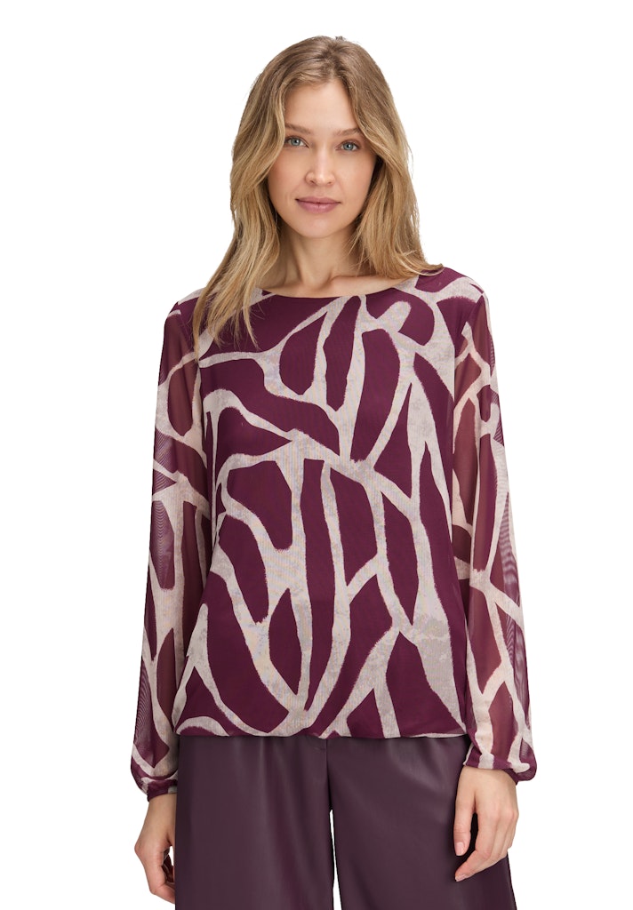 Betty & Co Damen T-Shirts Dark Red/Nature
