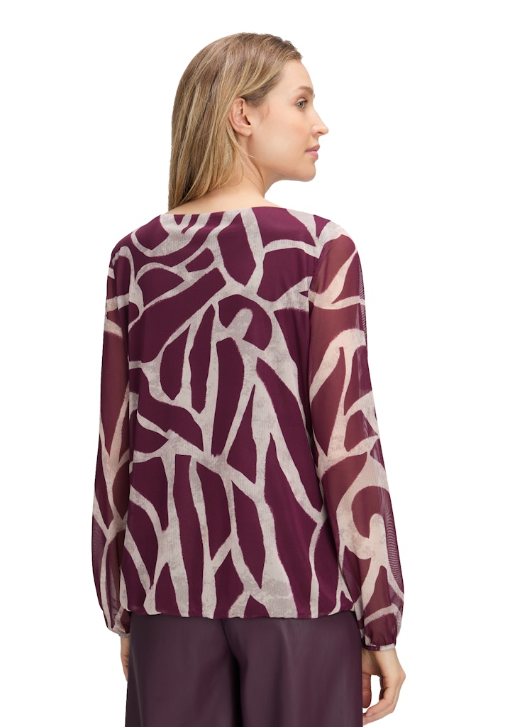 Betty & Co Damen T-Shirts Dark Red/Nature