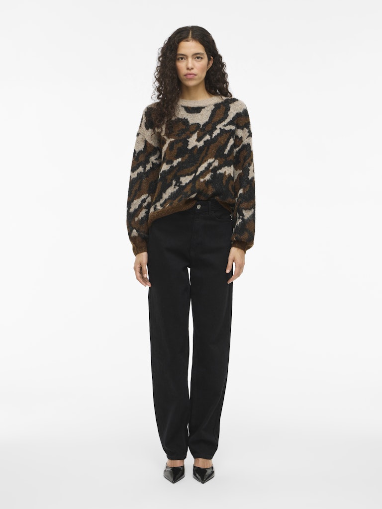 Vila Damen Pullover Natural Melange