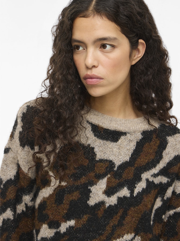 Vila Damen Pullover Natural Melange