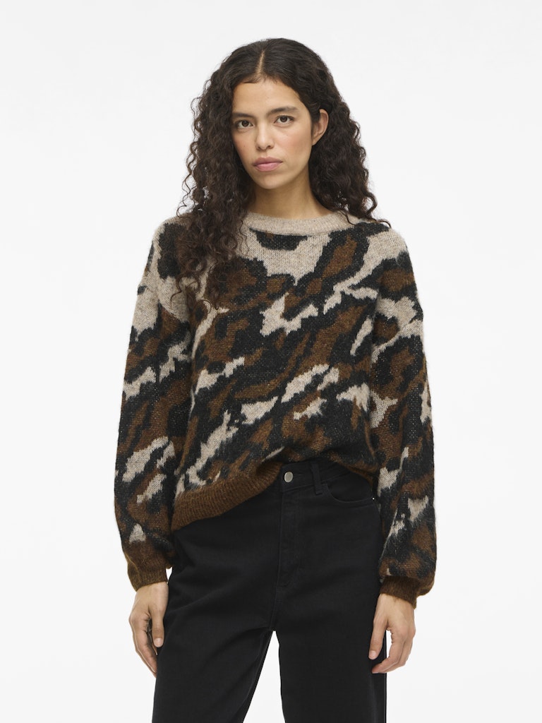 Vila Damen Pullover Natural Melange