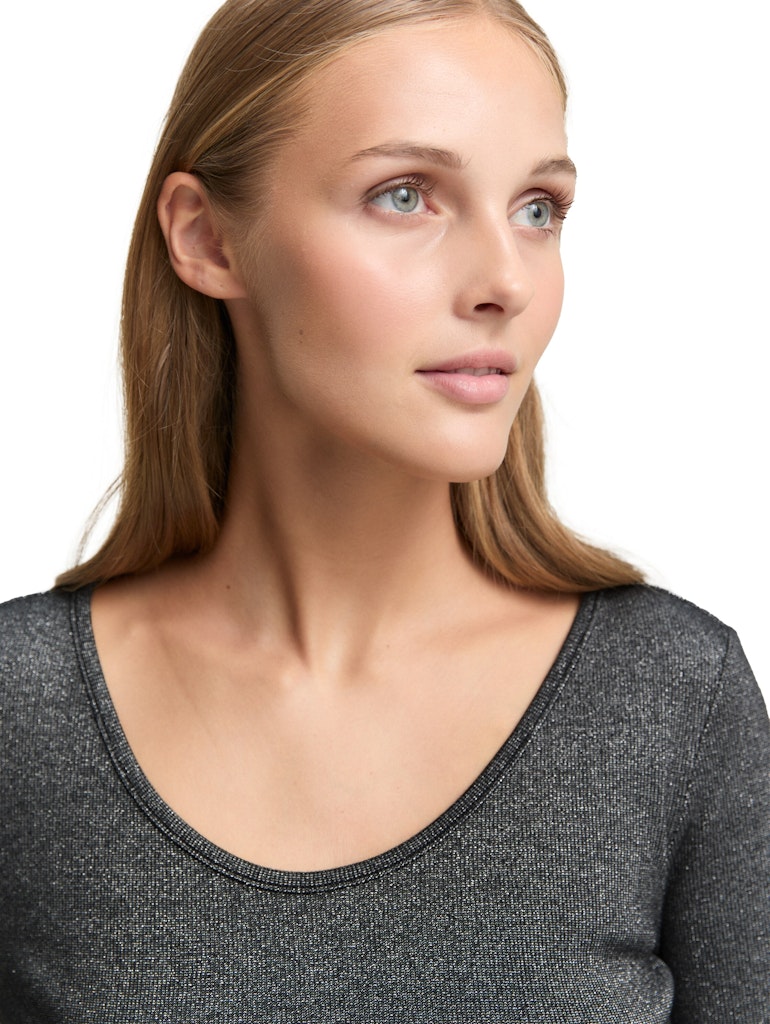 Tom Tailor denim Damen T-Shirts Black Glitter