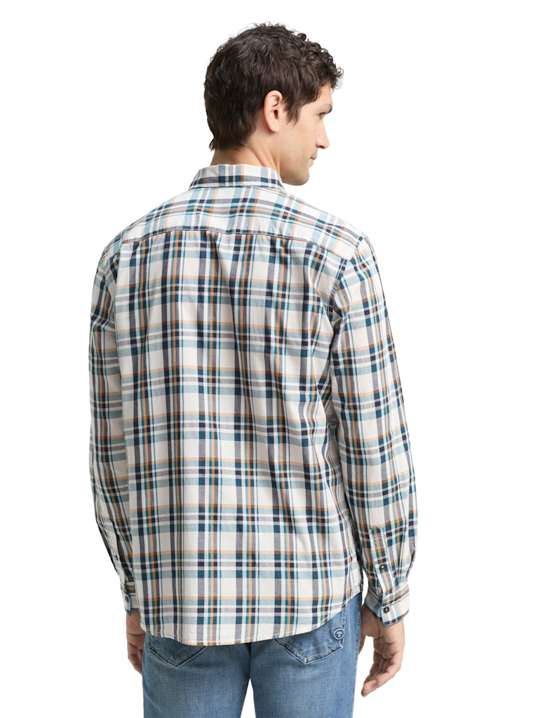 Tom Tailor Herren Hemden lang White Multicolo