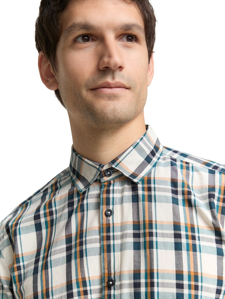 Tom Tailor Herren Hemden lang White Multicolo