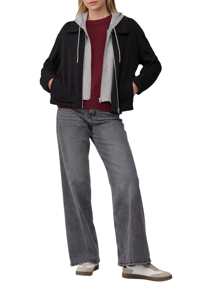 S. Oliver red Damen Sweatjacken Grey/Black