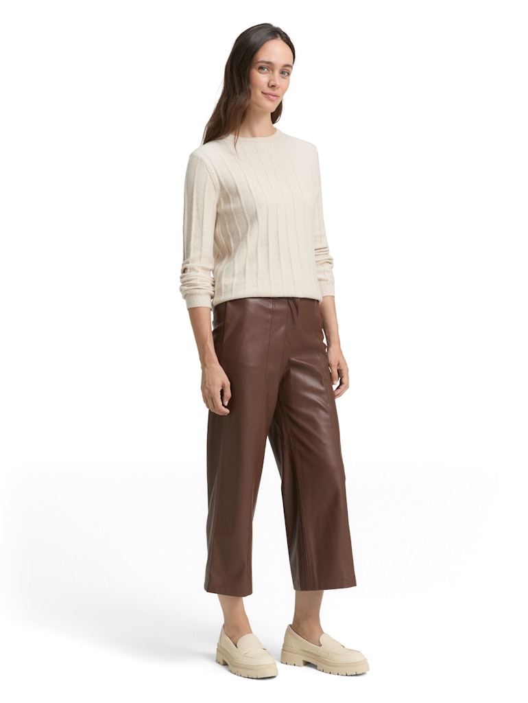 Tom Tailor Damen Hosen Dark Pecan Brow