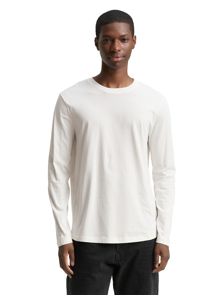 Tom Tailor denim Herren T-Shirts lang Wool White