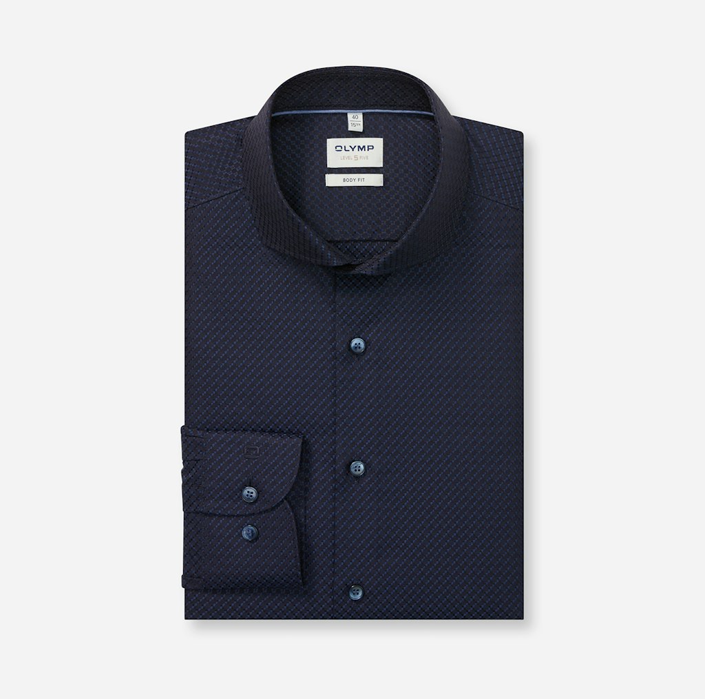 Olymp Herren Hemden lang  Marine