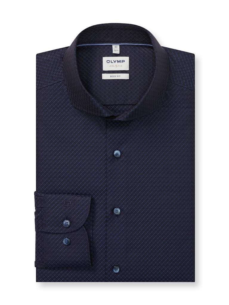 Olymp Herren Hemden lang  Marine