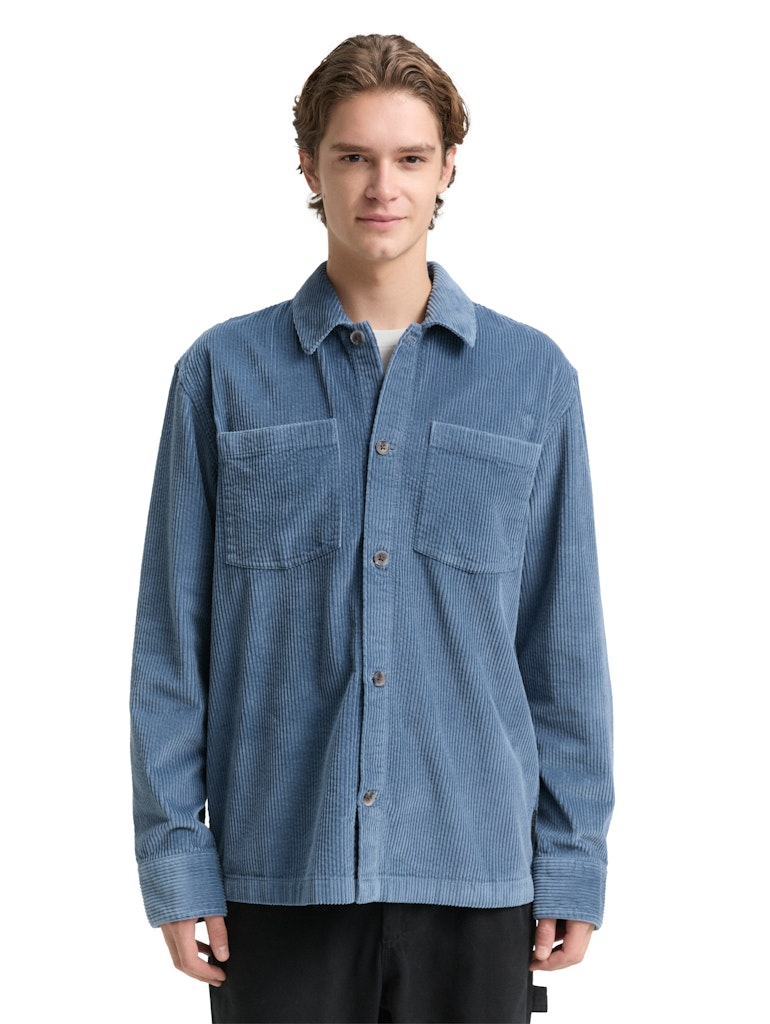 Tom Tailor denim Herren Hemden lang Dusty Denim Blu