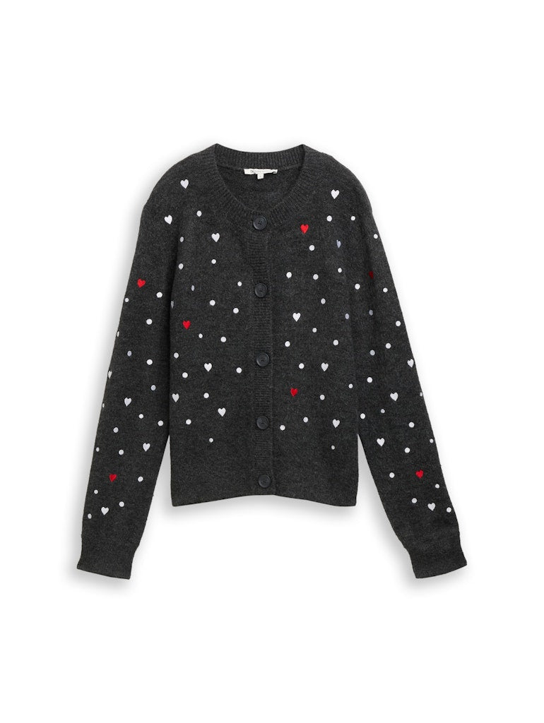 Tom Tailor denim Damen Strickjacken Grey White Dots