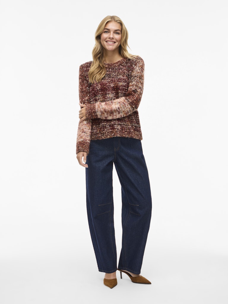 Vila Damen Pullover Fig/Multi Color