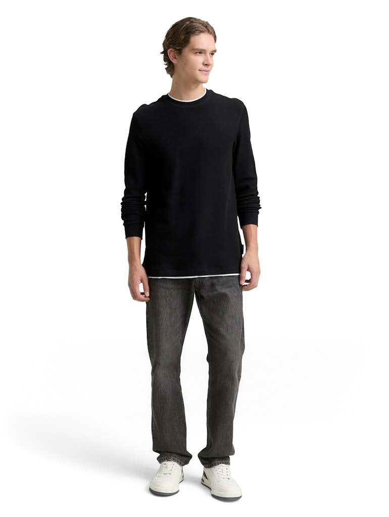 Tom Tailor denim Herren T-Shirts lang Black