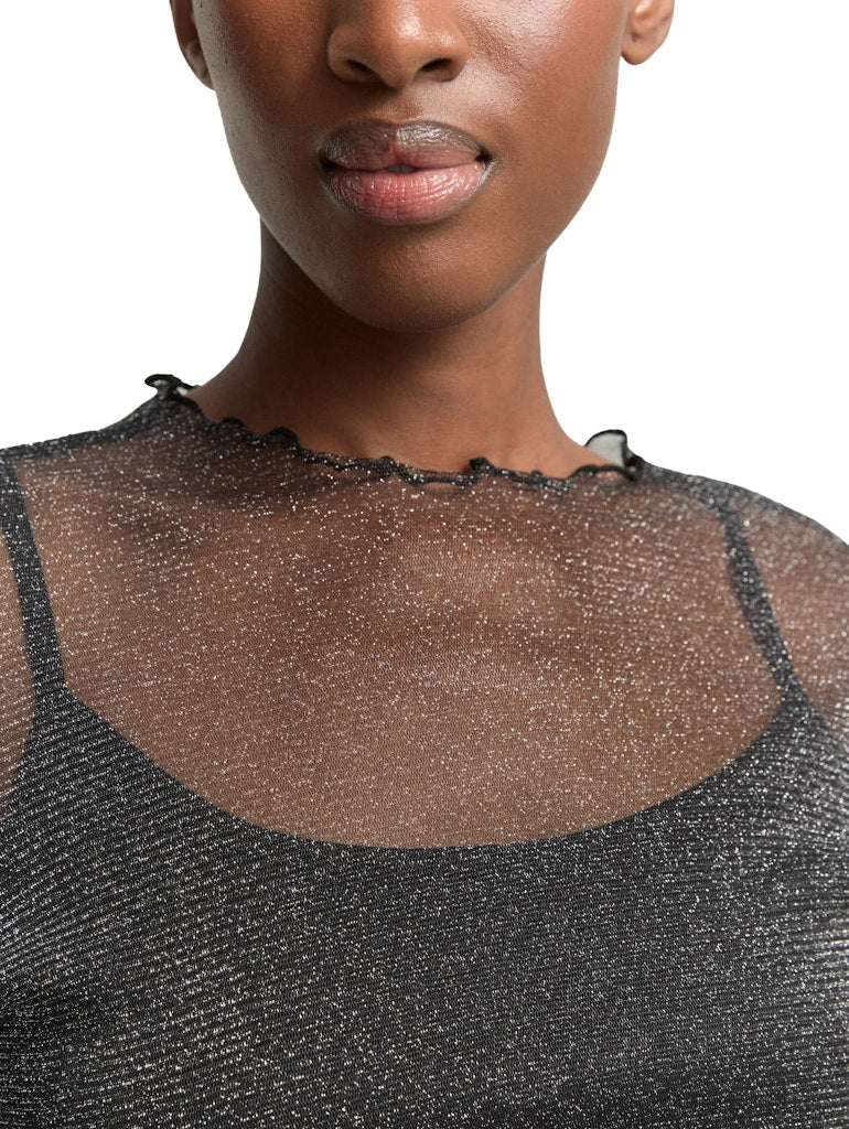 Tom Tailor denim Damen T-Shirts Black With Silv